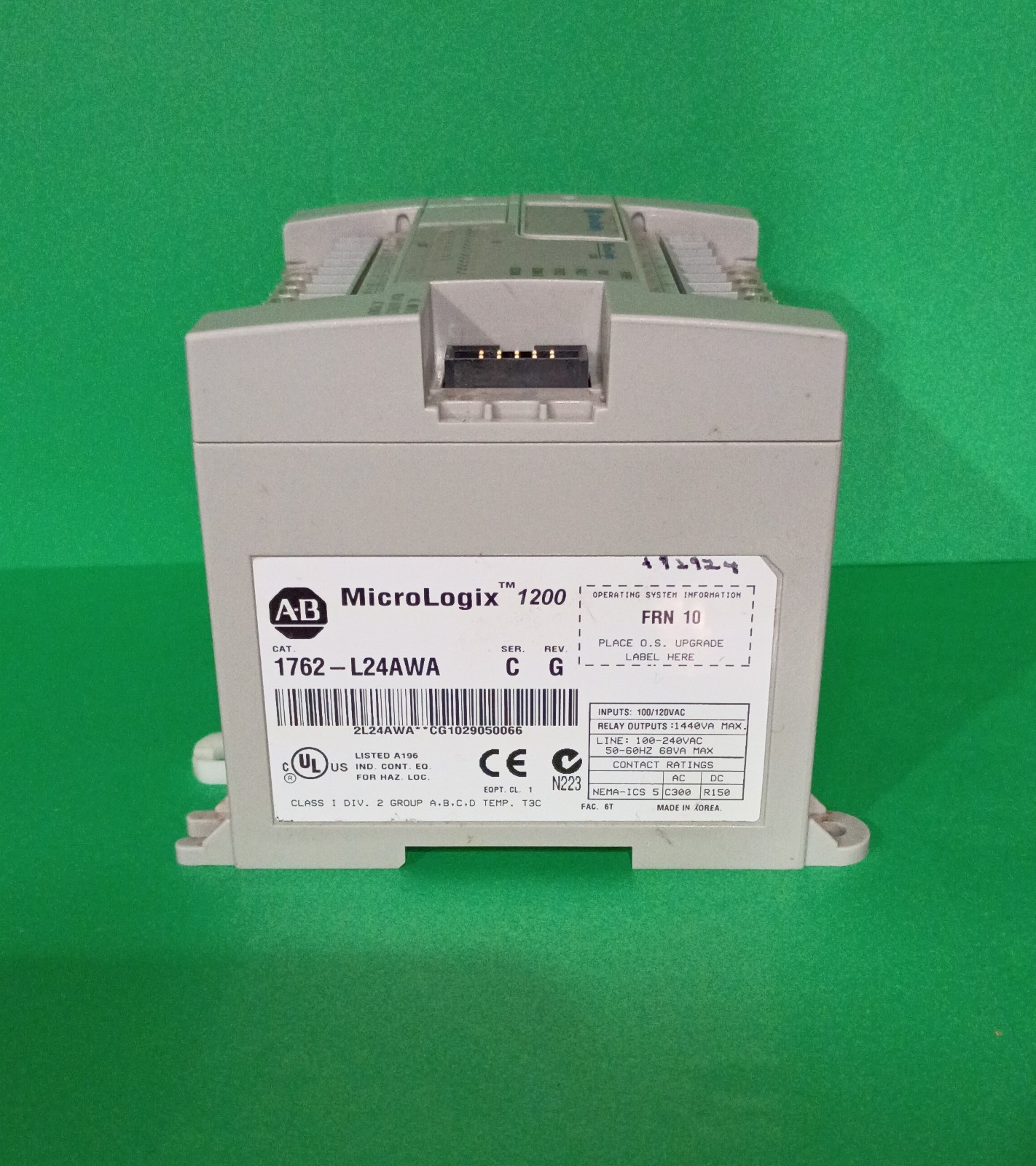 Allen Bradley MicroLogic 1200 1762-L24AWA Ser C Rev G FRN 10 -Used