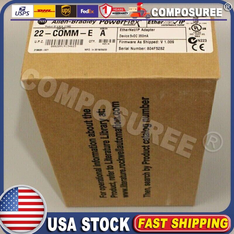 New Factory Sealed AB 22-COMM-E PowerFlex Ethernet/IP Comm Adapter US Free Tax