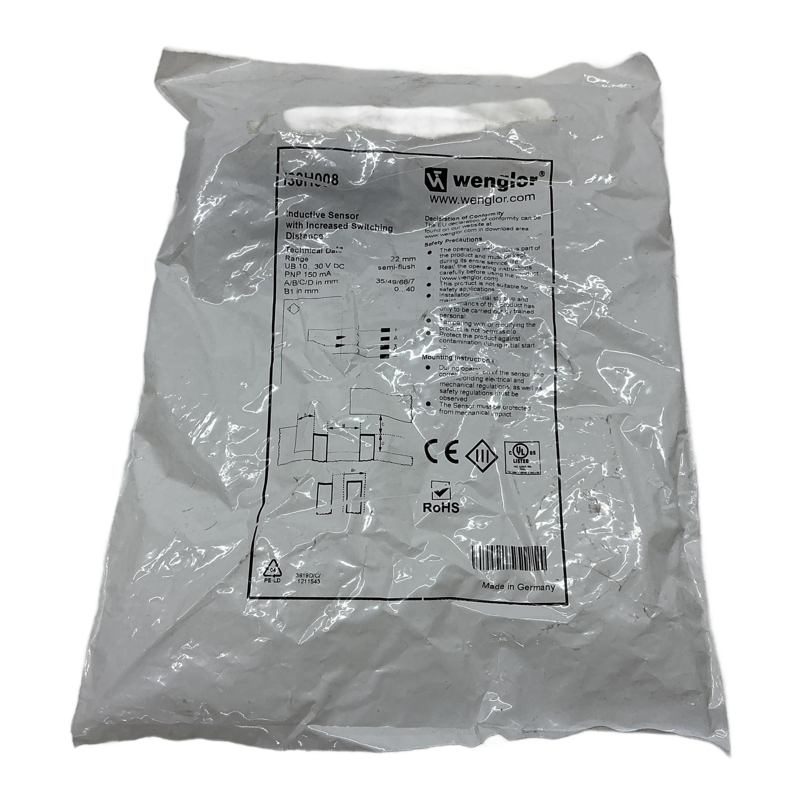 I30H008 inductive sensor WENGLOR, Wenglor Inductive Sensor 22mm IB30UNN8, ……