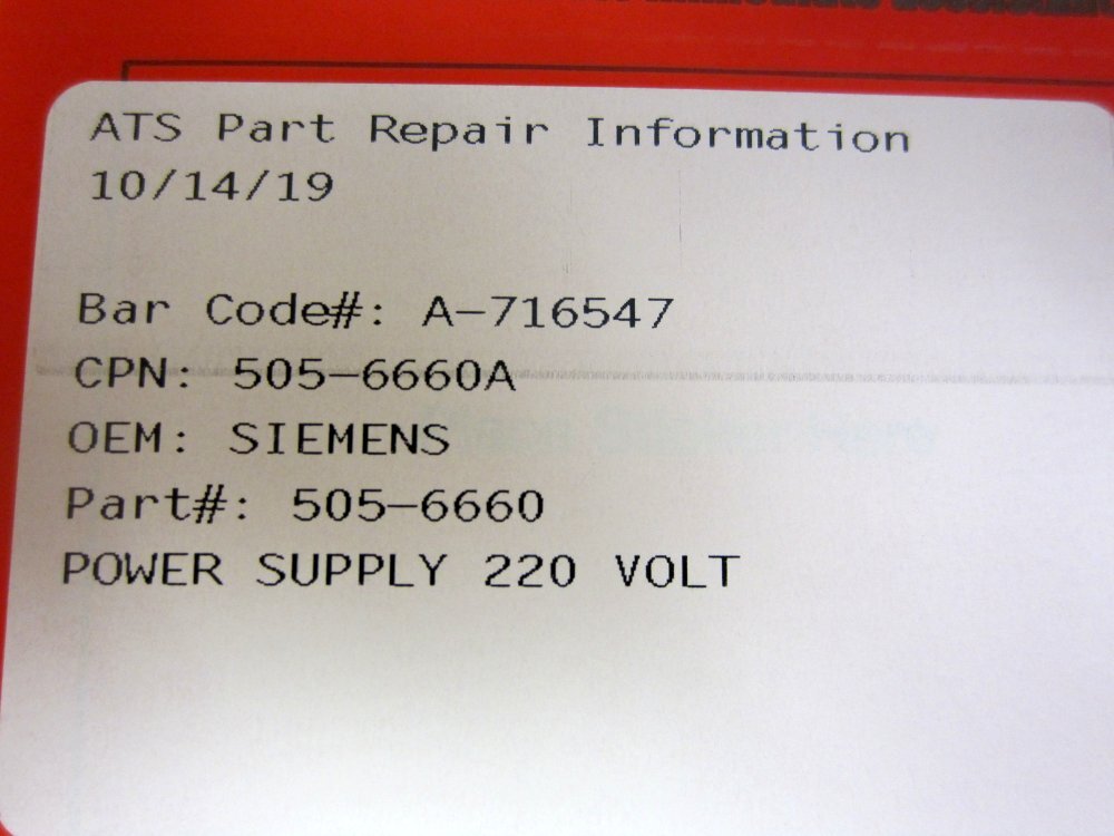 Siemens 505-6660 SIMATIC TI505 P/S Trip Unit TI505-6660 RS12200065