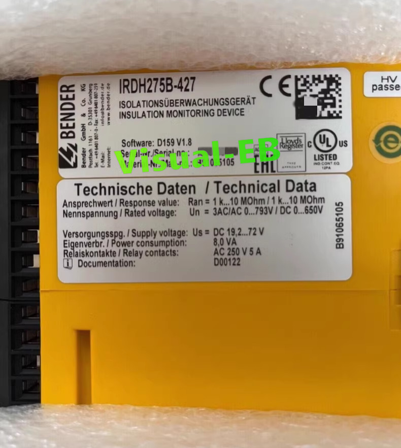IRDH275B-427 B91065105 BENDER insulation monitor IRDH275B-427