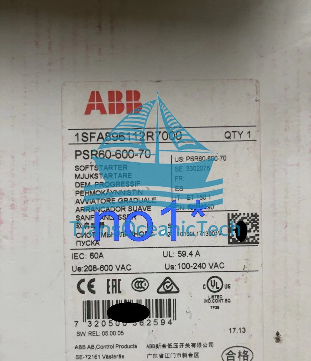 PSR60-600-70 1SFA896112R7000 Soft Starter New