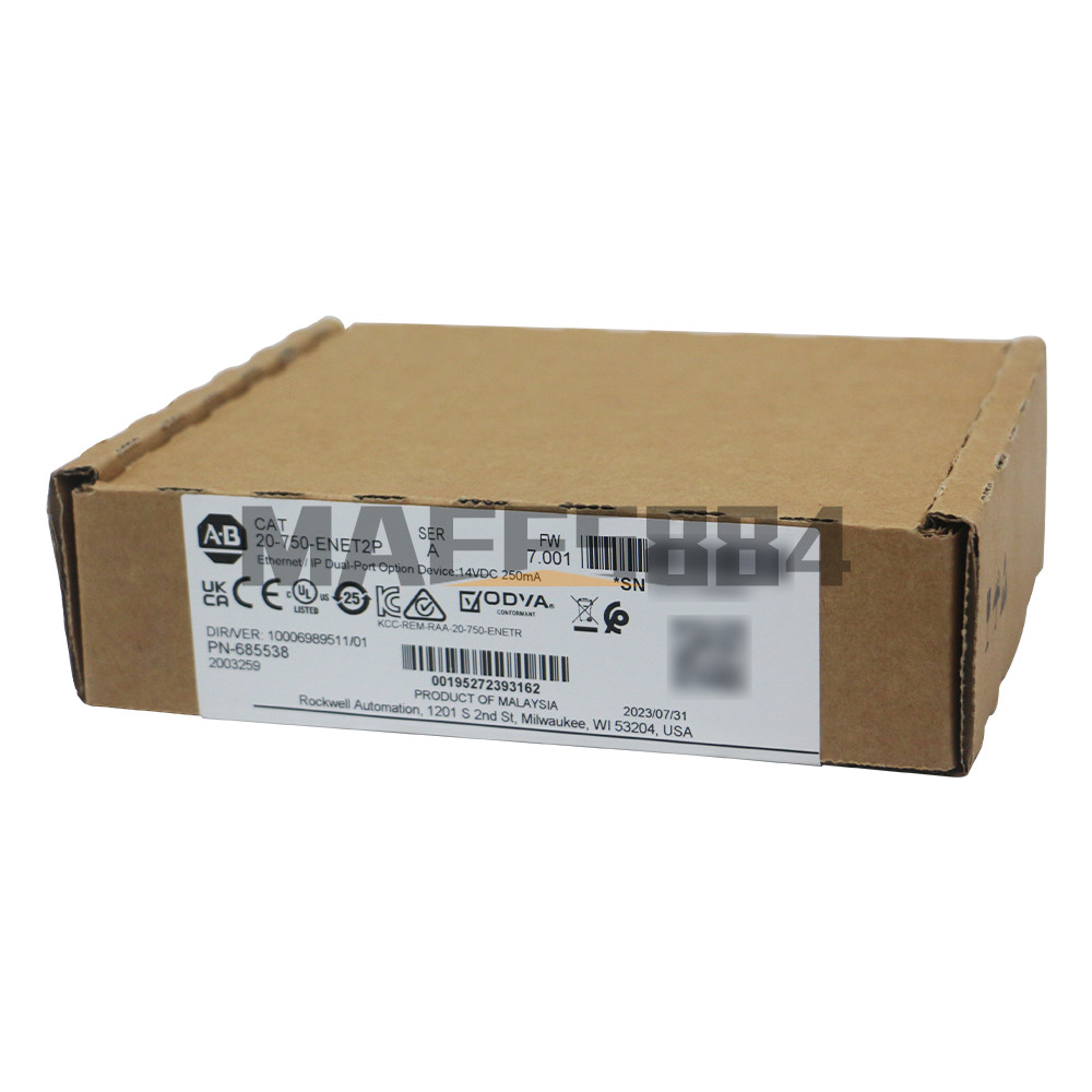 New Allen-Bradley 20-750-ENET2P Ethernet/IP Dual-port Option Device 20750ENET2P