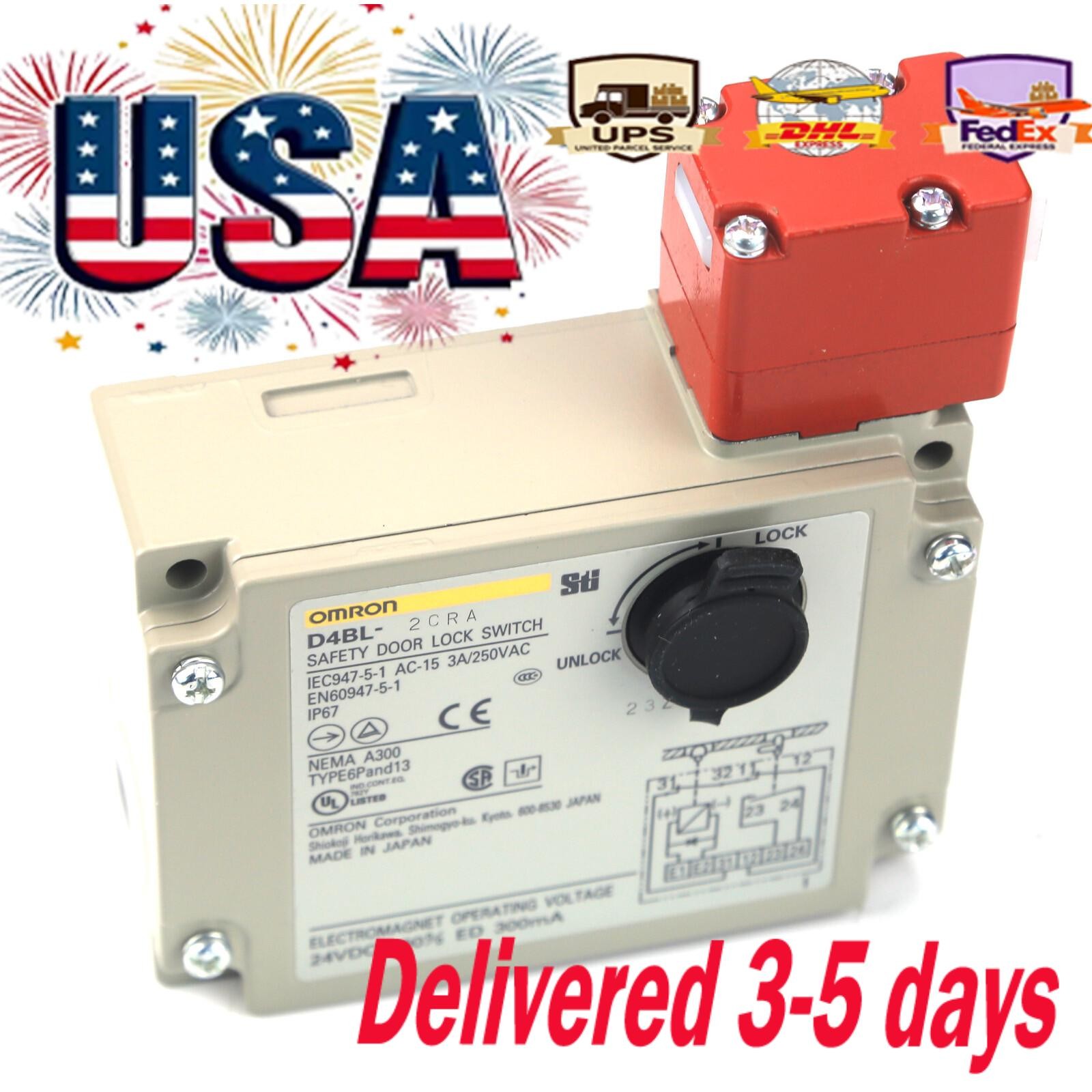 1PC Omron D4BL-2CRA D4BL2CRA Guard Lock Safety-Door Switch US Free TAX