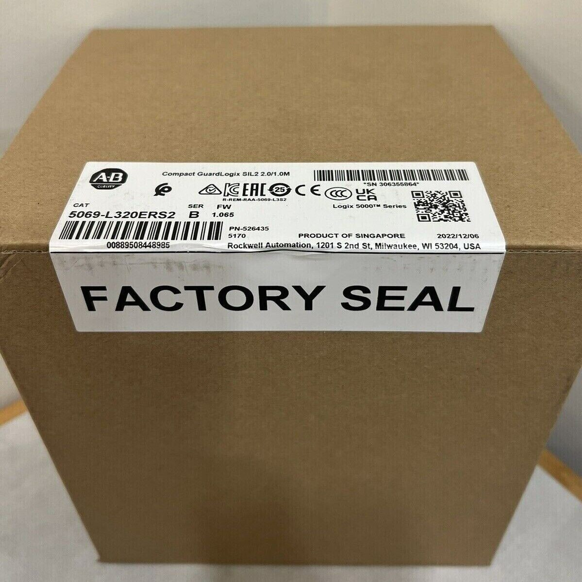 New Factory Sealed 5069-L320ERS2 / A CompactLogix 5380 PLC 2.0/1.0M Controller