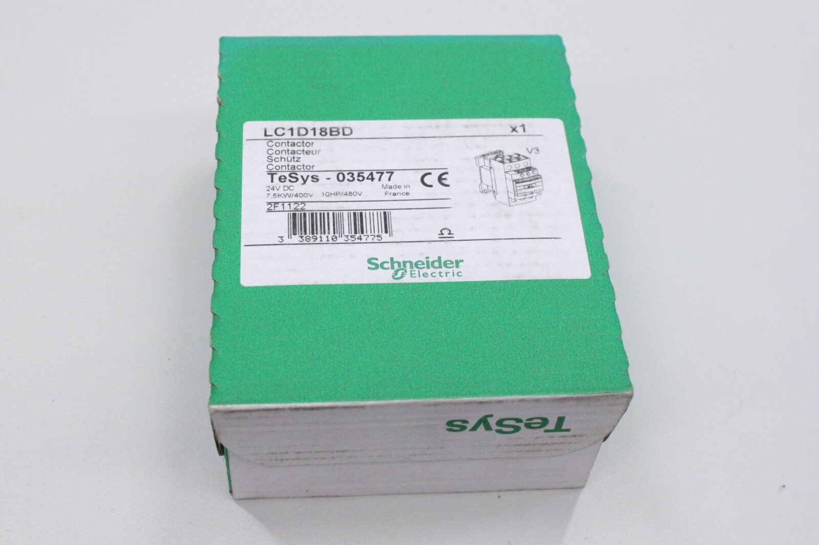 1pc Schneider LC1D18BD Electric TeSys D Contactor 3 Poles 18A / 24V DC