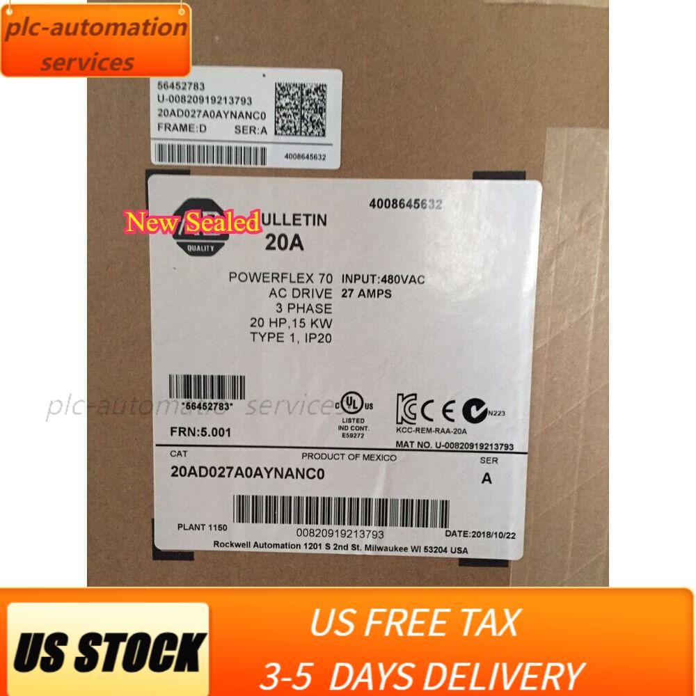 20AD027A0AYNANC0 New Sealed PowerFlex 70 AC Drive US Free Tax
