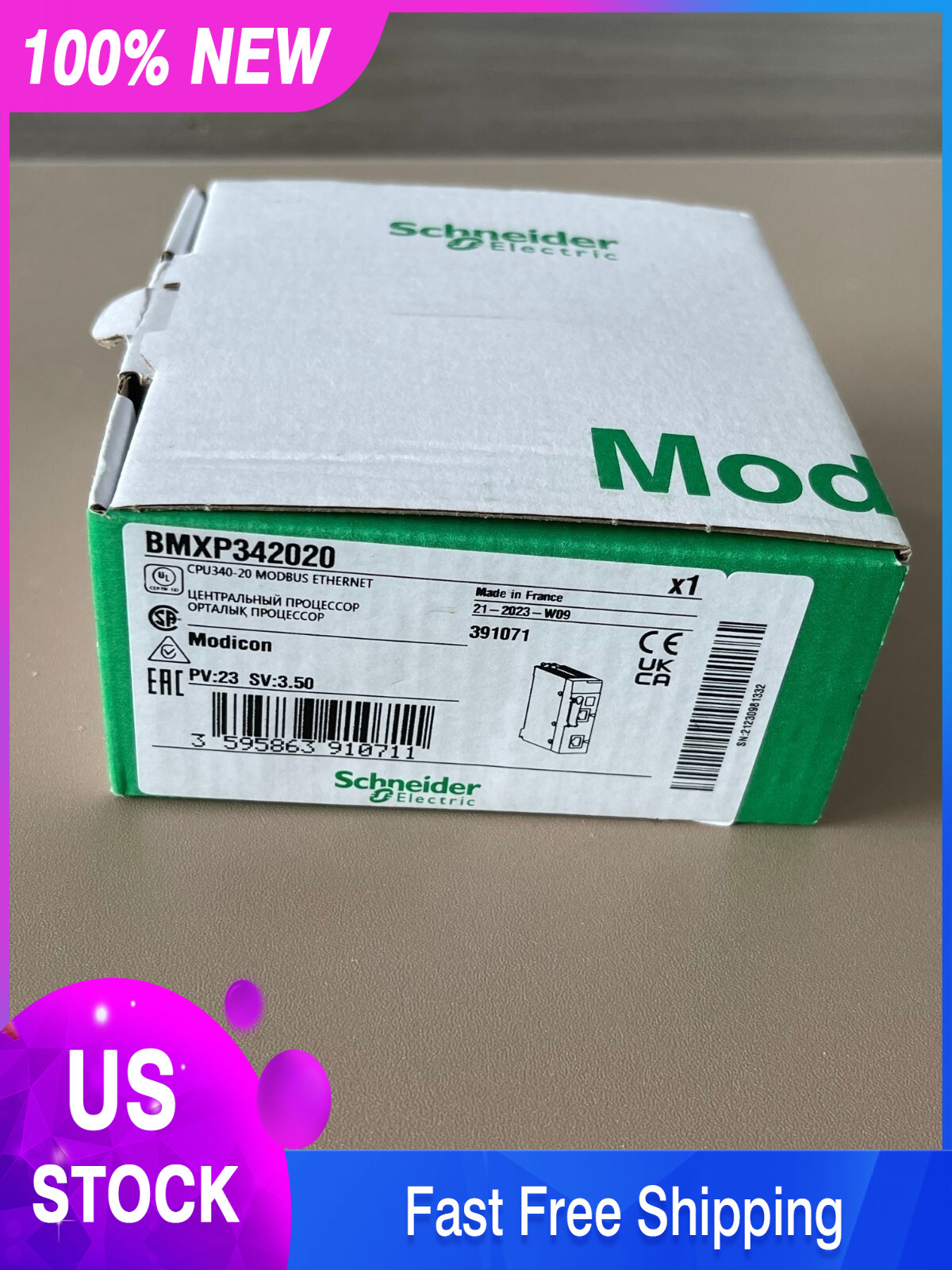 Schenider BMXP342020 / bmx p 342020 ; CPU340-20 Modbus US Free TAX