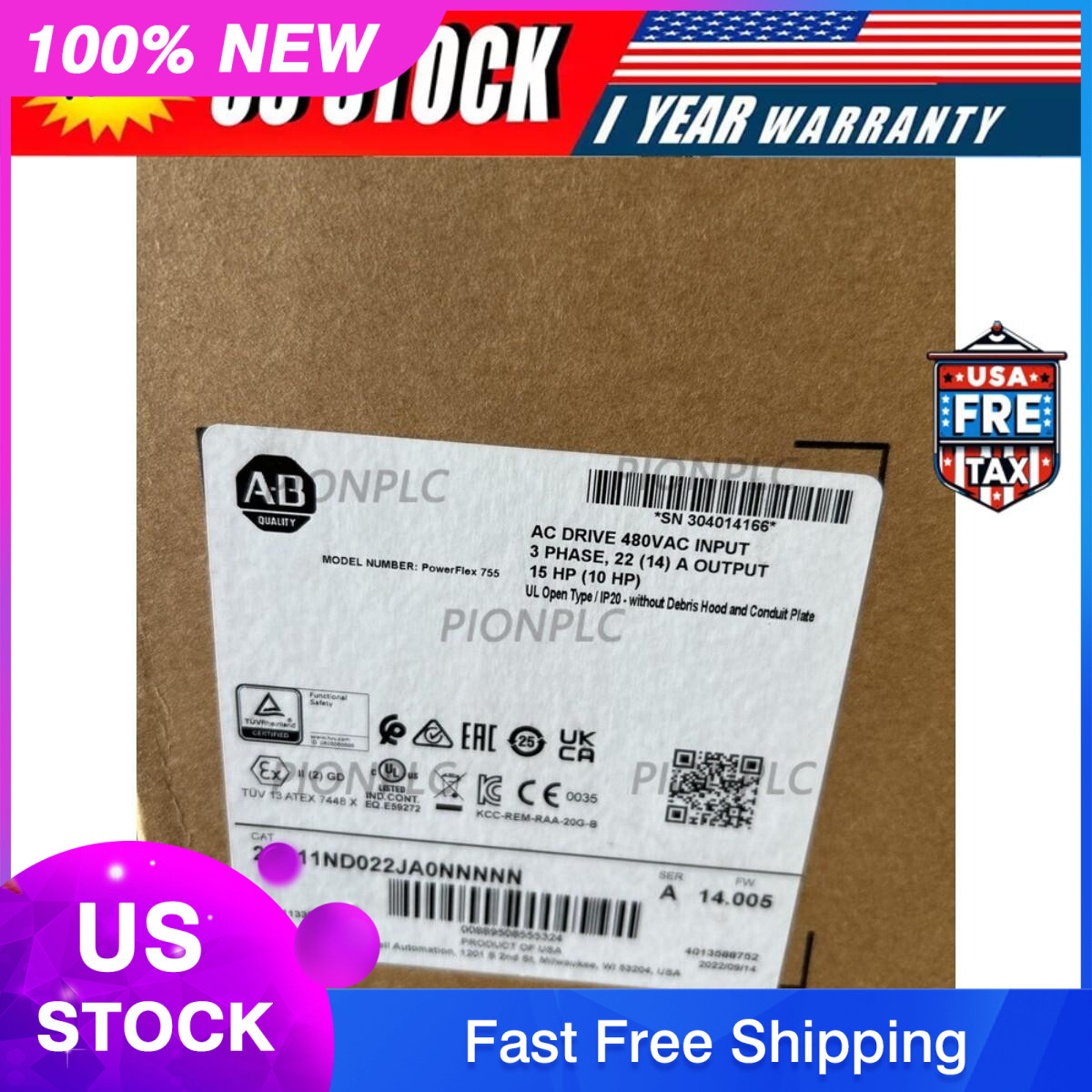 NEW Allen-Bradley 20G11ND022JA0NNNNN PowerFlex 755 AC Drive