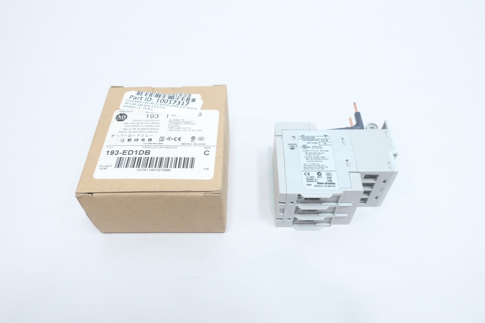 Allen Bradley 193-ED1DB Overload Relay 3.2-16a Ser C