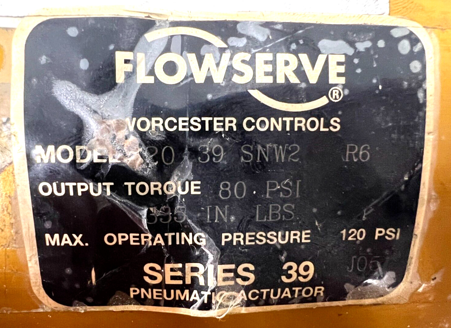FLOWSERVE 20 39 SNW2 PNEUMATIC ACTUATOR