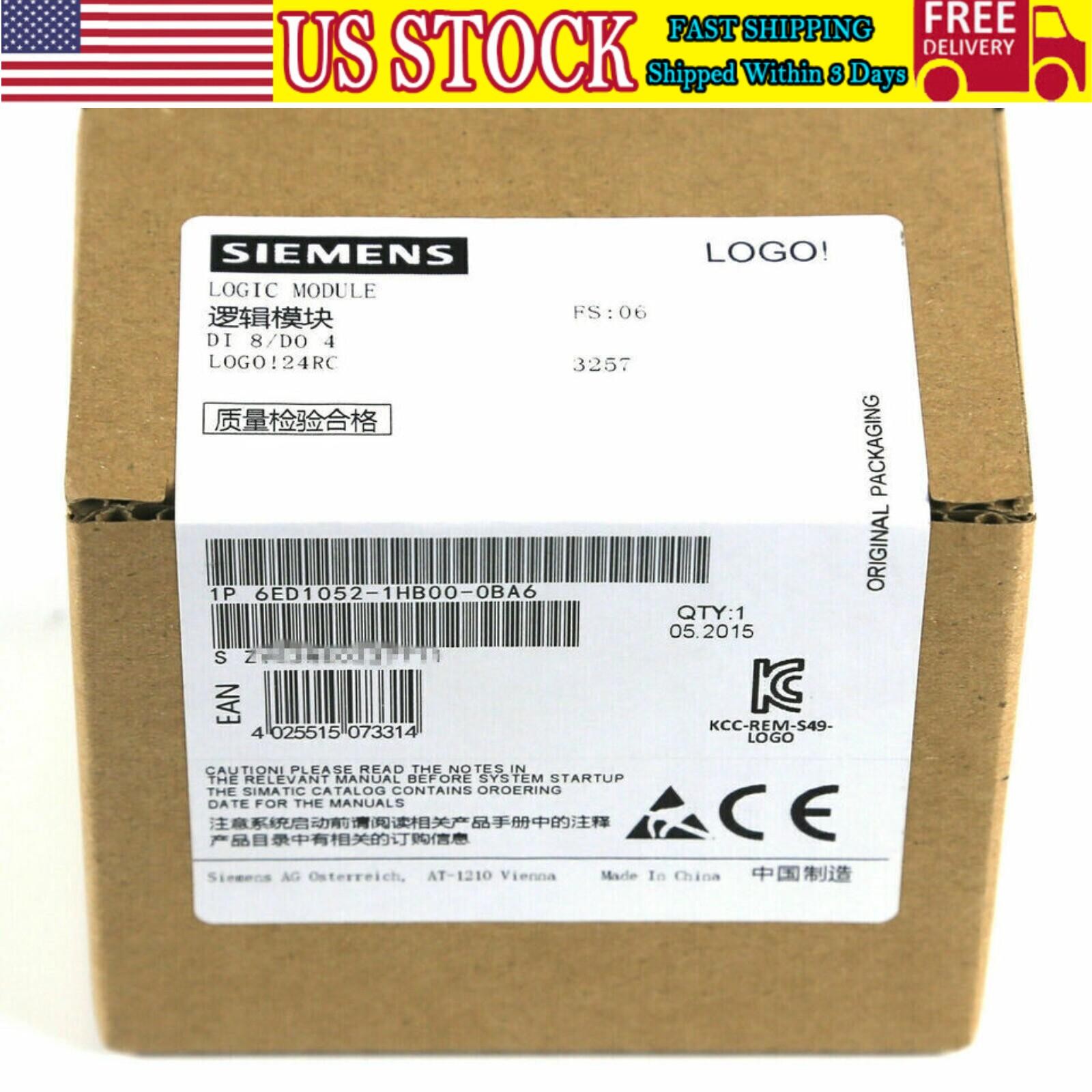 New Siemens 6ED1052-1HB00-0BA6 6ED1 052-1HB00-0BA6 LOGO 24RC logic module