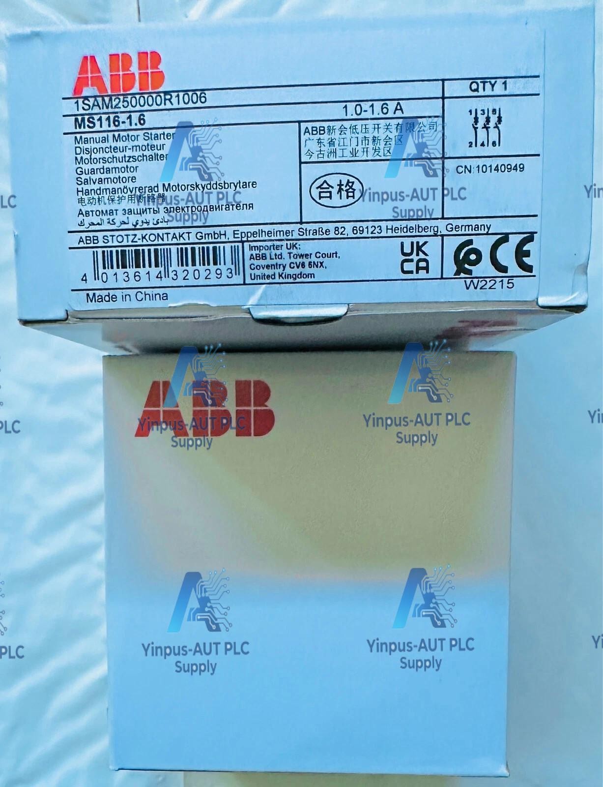 1PCS New ABB MS116-1.6 1.0-1.6A ABB MS116-1.6 1SAM250000R1006 Motor Starter