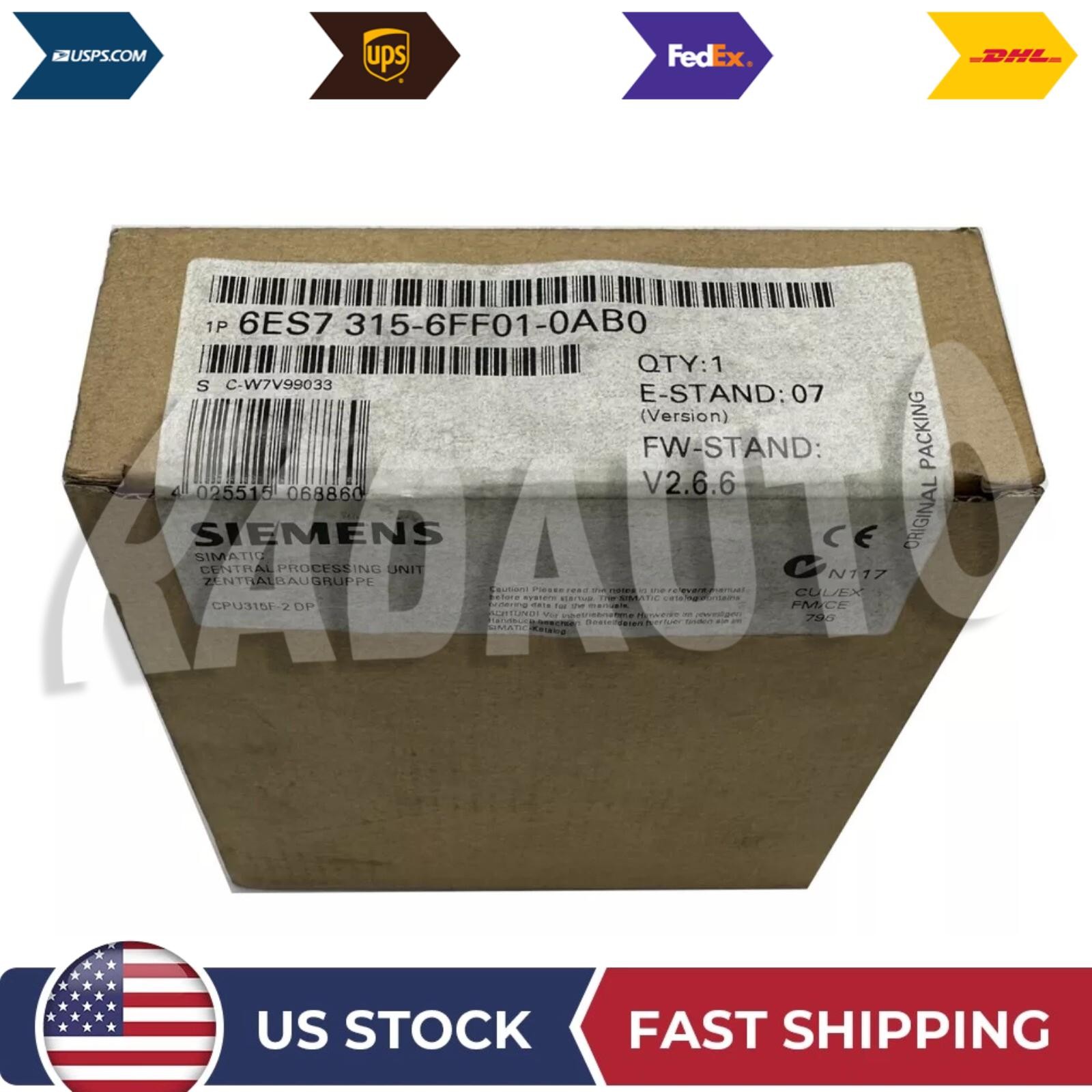 New Siemens SIMATIC S7-300, CENTRAL UNIT 6ES7315-6FF01-0AB0 6ES73156FF010AB0