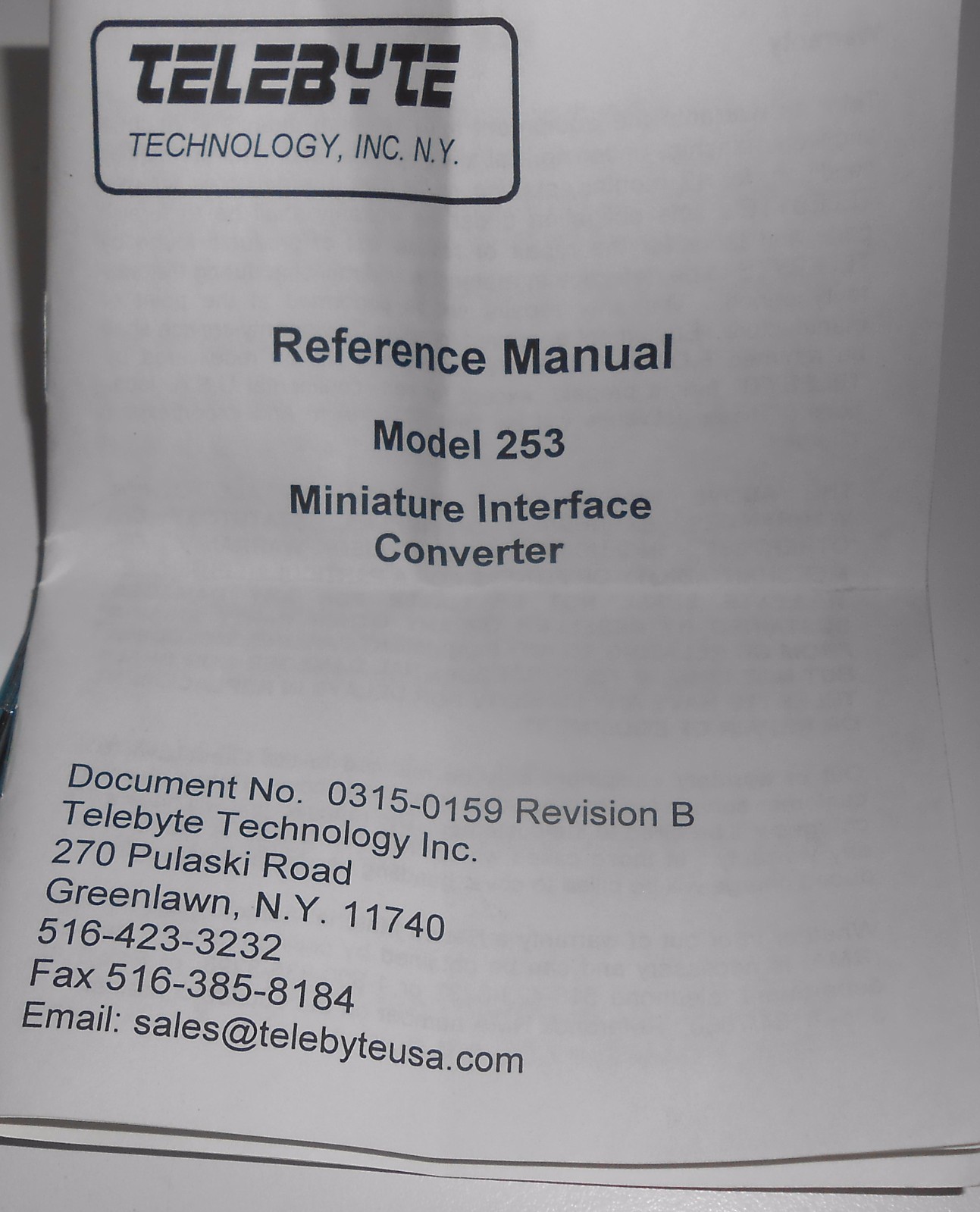 TELEBYTE 235T RS-232 TO RS-422 INTERFACE CONVERTER
