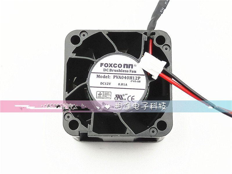 1 PCS FOXCONN Fan PIA040H12P DC12V 0.81A 4028 4cm 2 wire cooling fan