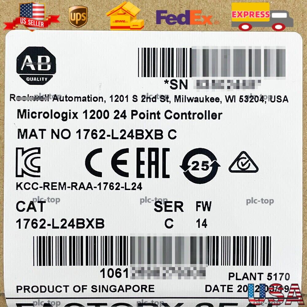 New Allen-Bradley 1762-L24BXB /C MicroLogix 1200 24 Point Controller 1762L24BXB