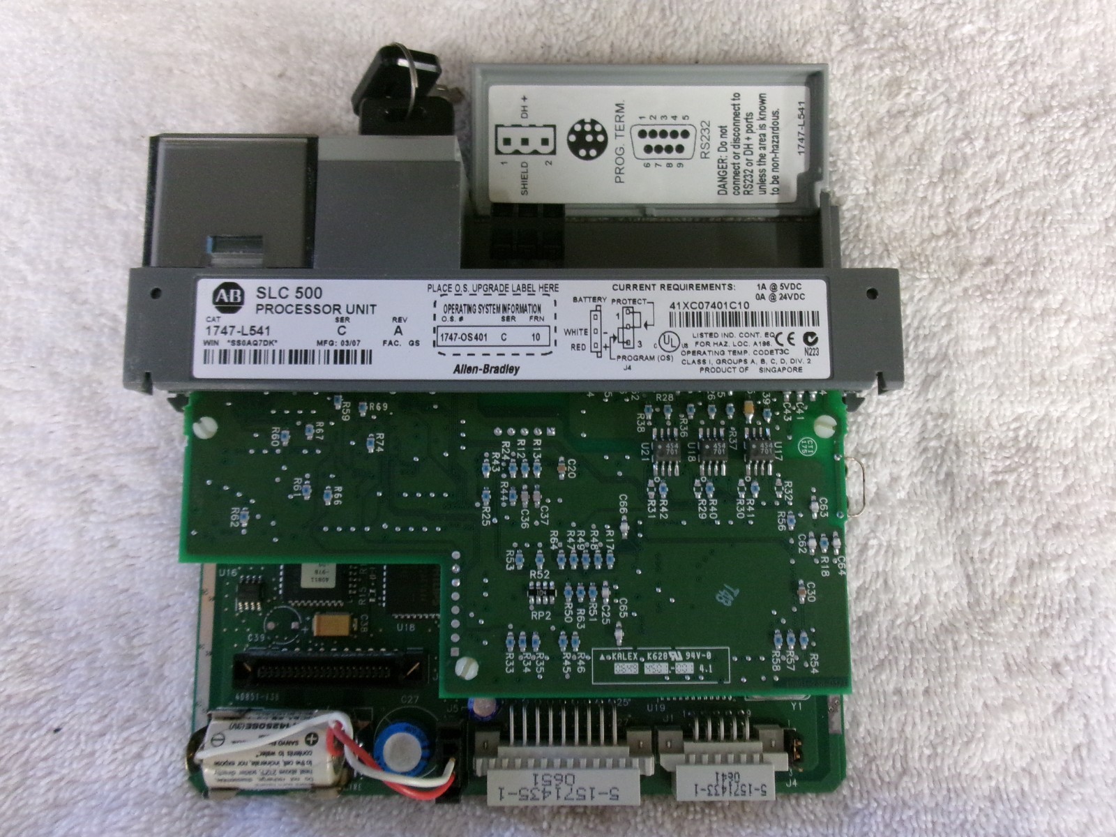 Allen Bradley SLC500 PLC System 1747-L541 with IA16, OW16 and P1