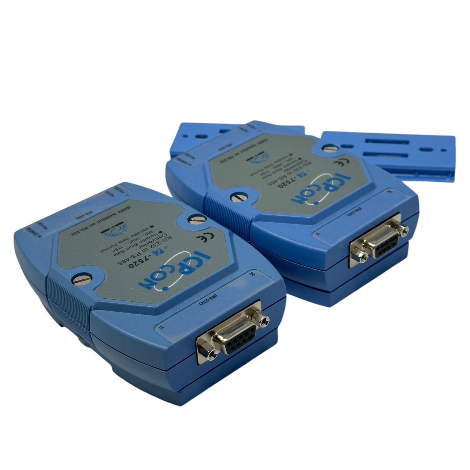 Lot of 2 ICPCON i-7520 RS-232 to RS-485 Converter 3000V Isolation on RS-232