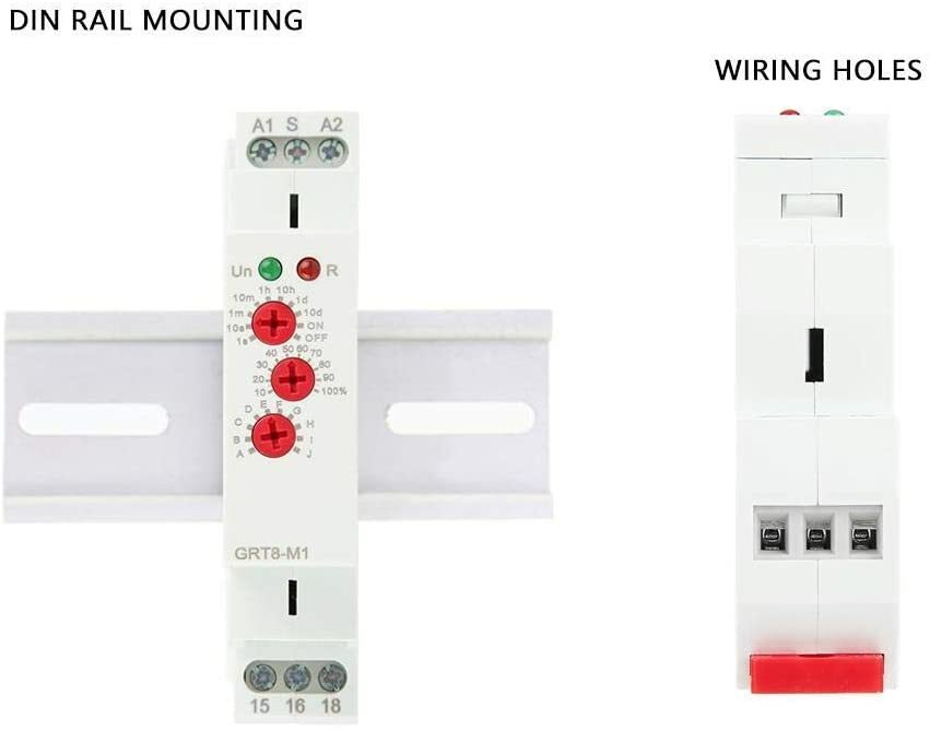 Multifunctional Delay Time Relay GRT8-M1 DIN Rail AC/DC 12V-240V 10 Functions
