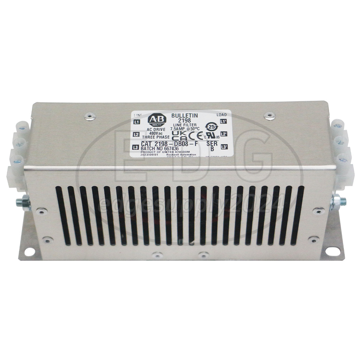 New AB 2198-DB08-F Kinetix 5500 8 Amp single and three phase EMC line filter