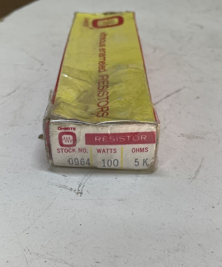 1- OHMITE 0964 RESISTOR WATTS 100 OHMS 5K – NEW OLD STOCK