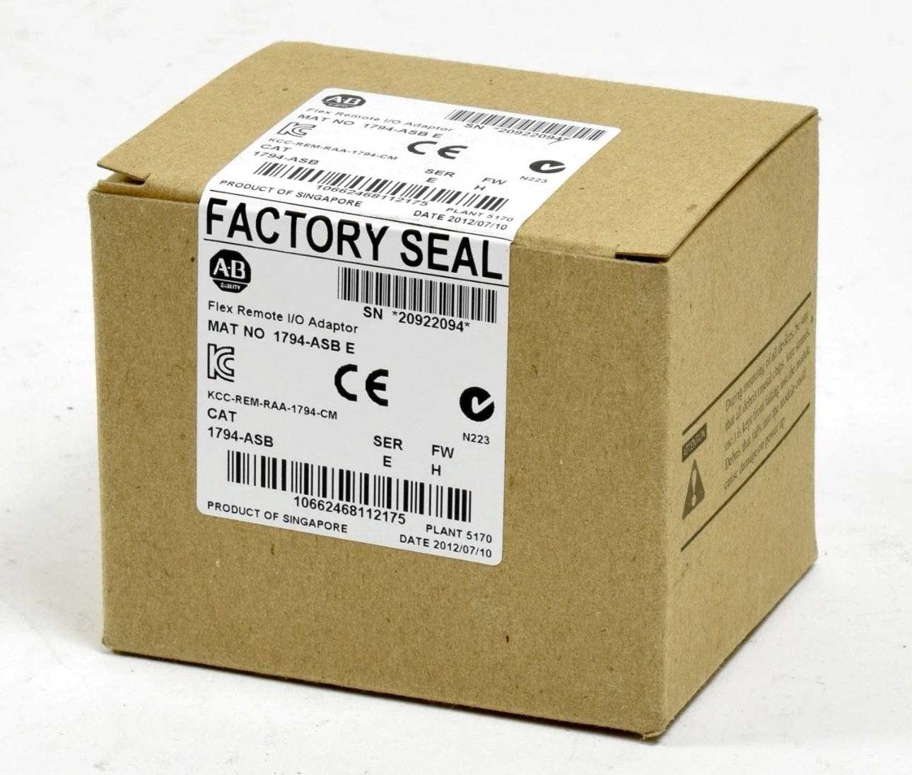 Factory Sealed Allen Bradley 1794-ASB Flex Remote I/O Adapter 1794ASB Series E