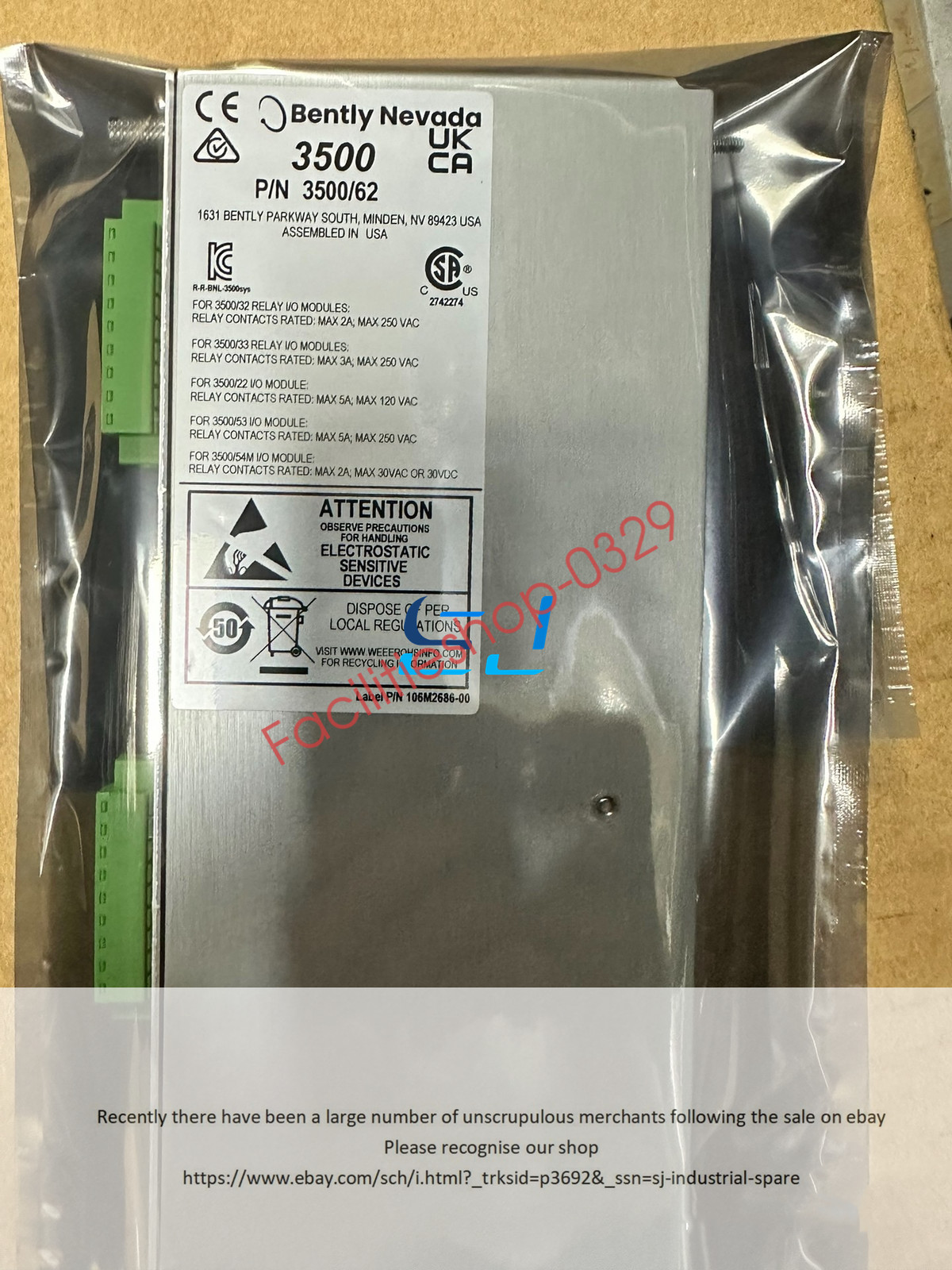 Brand New 3500/62 Bently Process Variable Monitoring Module 3500/62 DHL/FedEx