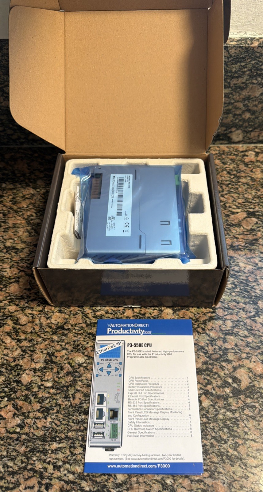 NEW AUTOMATION DIRECT P3-550E Productivity 3000 PLC, CPU w/ LCD Display