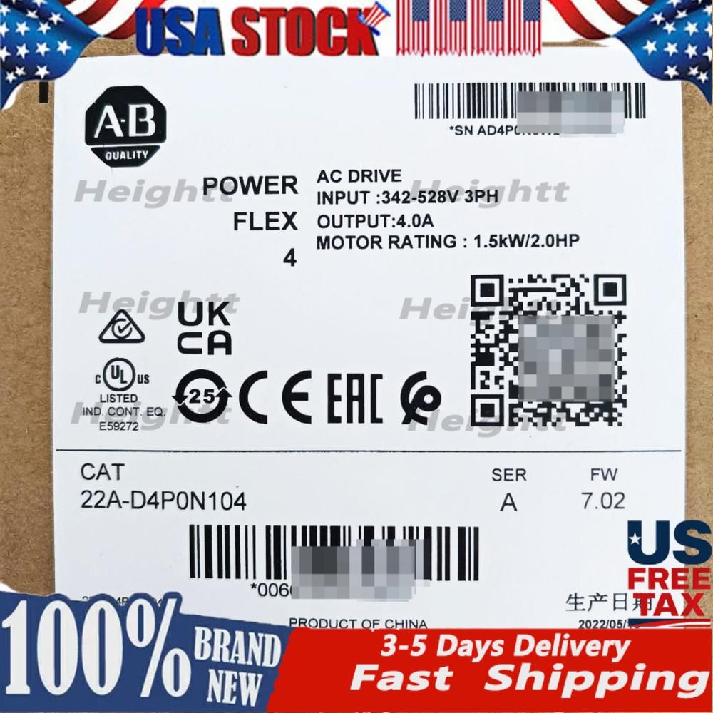 2023 Newest Sealed AB22A-D4P0N104 SER A POWERFLEX 4 Catalog AC Drive USA