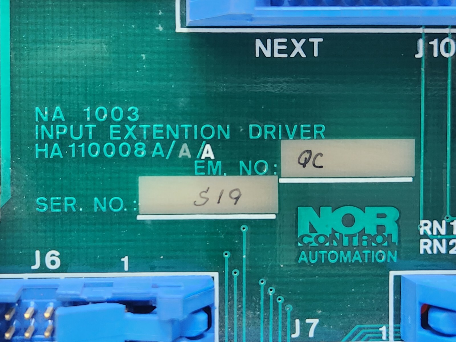 NORCONTROL NA 1003 INPUT EXTENSION DRIVER PCB MODULE HA 110008A/A/A