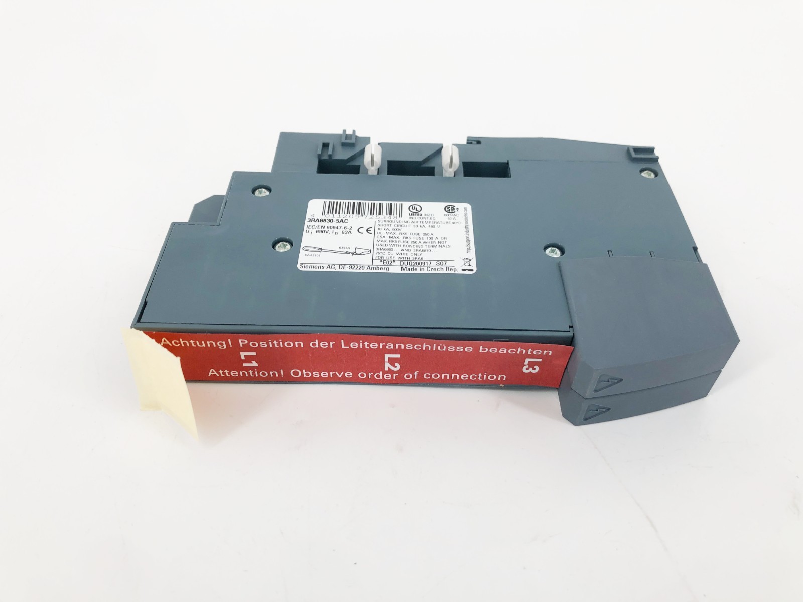 New Siemens 3RA6830-5AC Left/Right Infeed Module Kit 690V 63A
