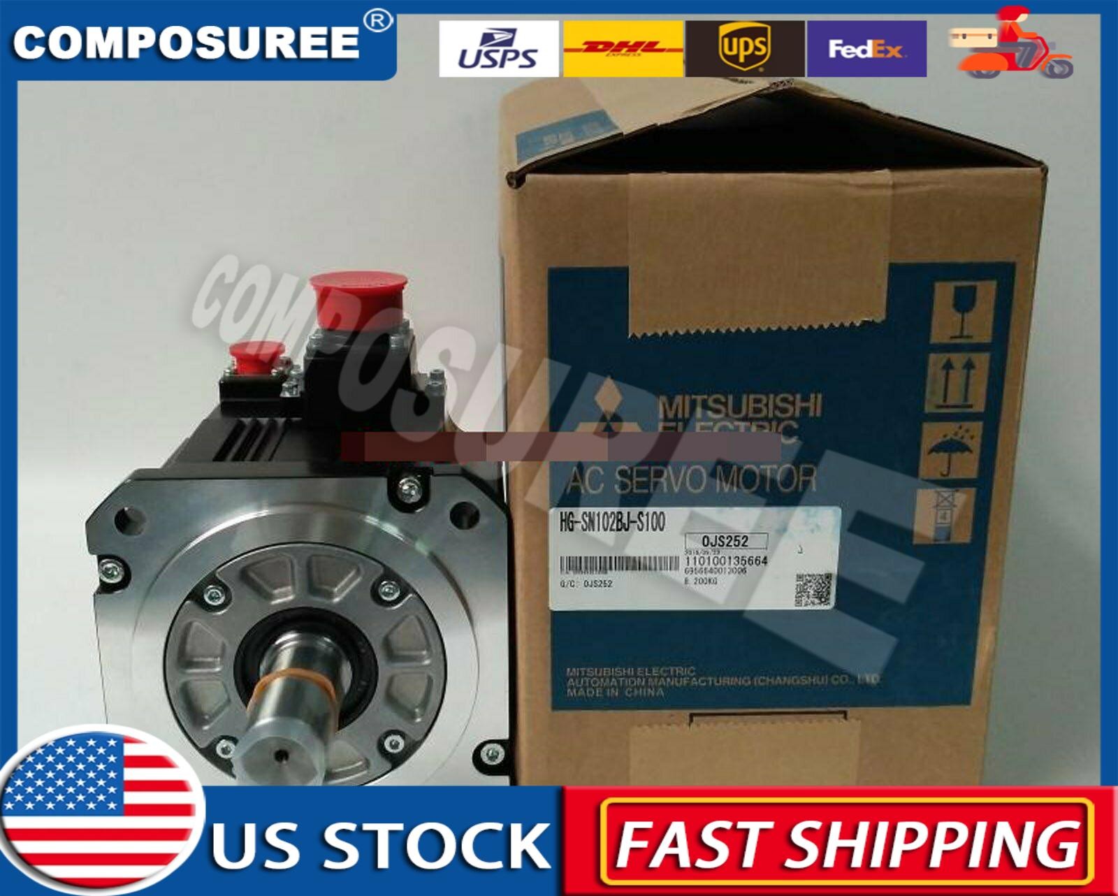 1PS Mitsubishi HG-SN102BJ-S100 AC SERVO MOTOR In Box New Free Shipping