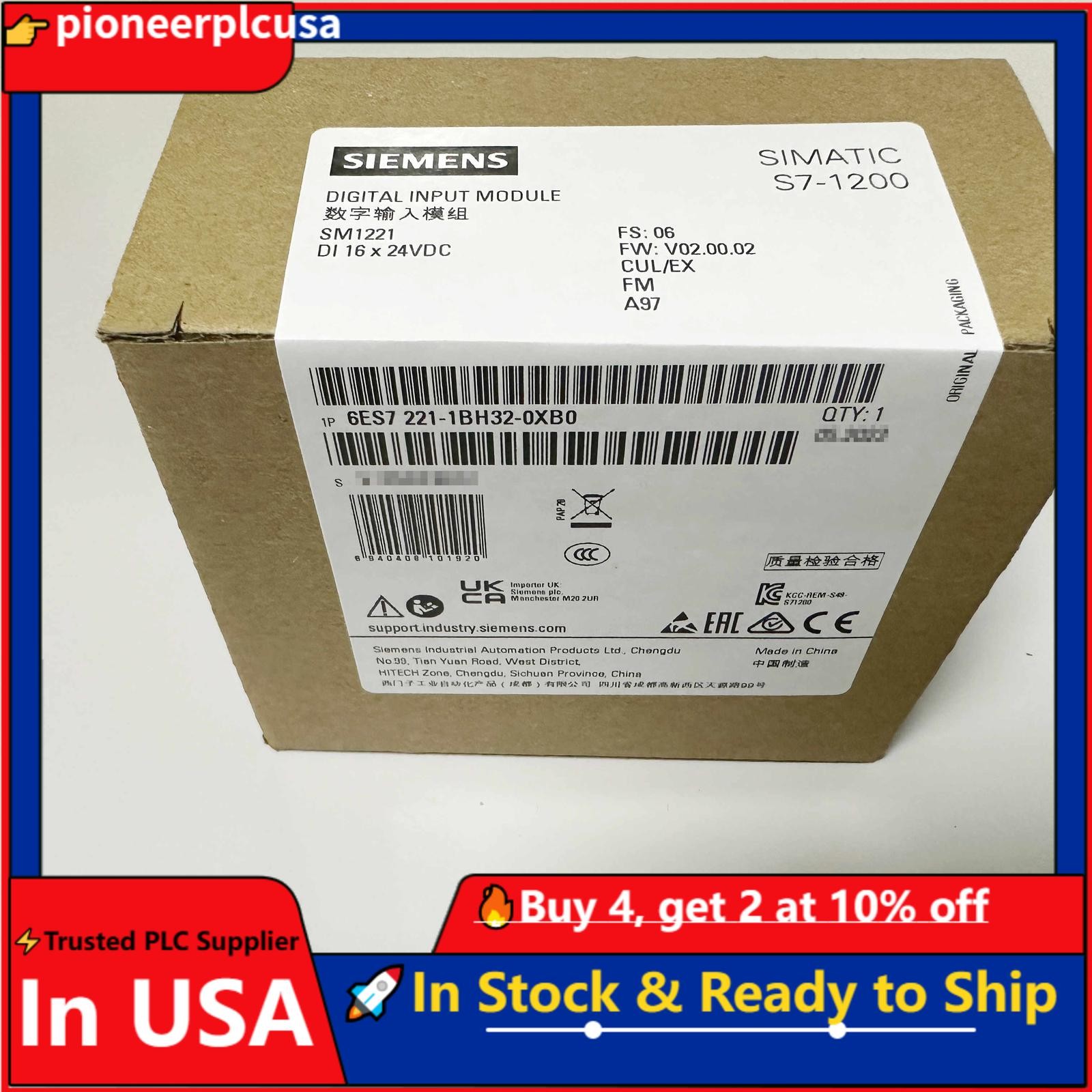New Siemens 6ES7221-1BH32-0XB0 6ES7 221-1BH32-0XB0 S7-1200 Digital input SM 1221