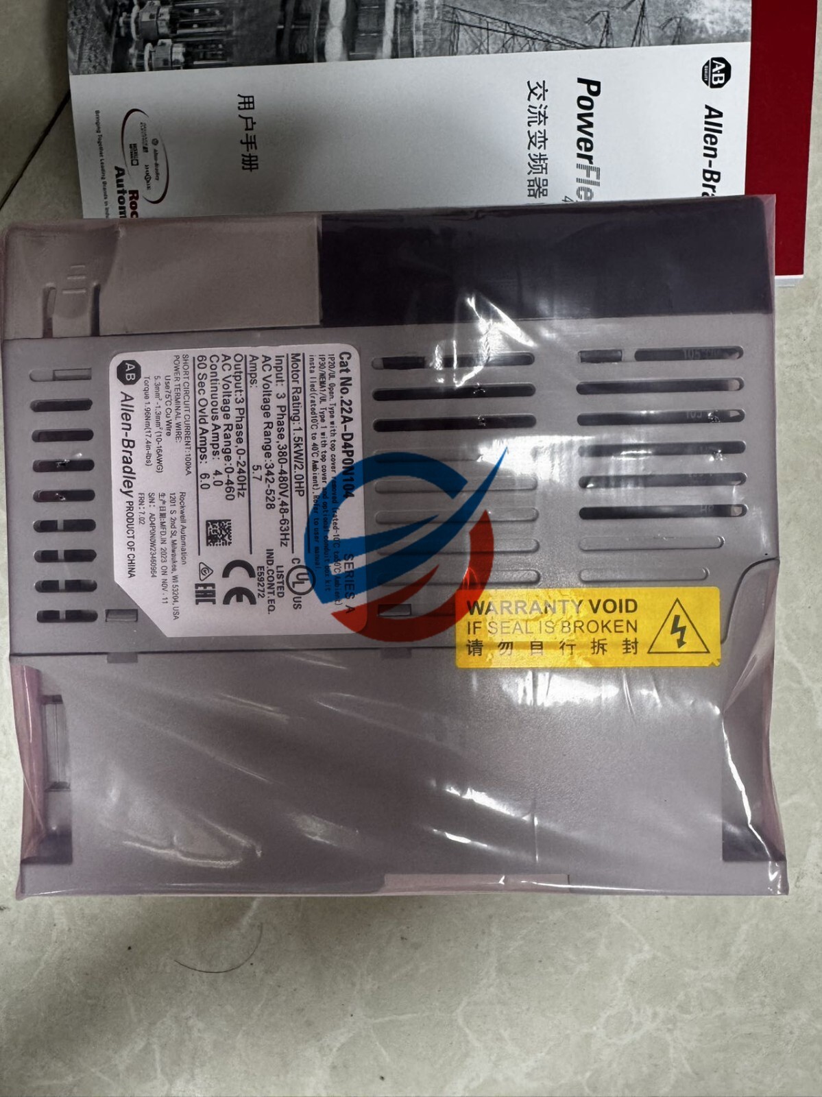 22A-D4P0N104 Allen-Bradley Powerflex 4 1.5KW 2HP AC Drive 22AD4P0N104