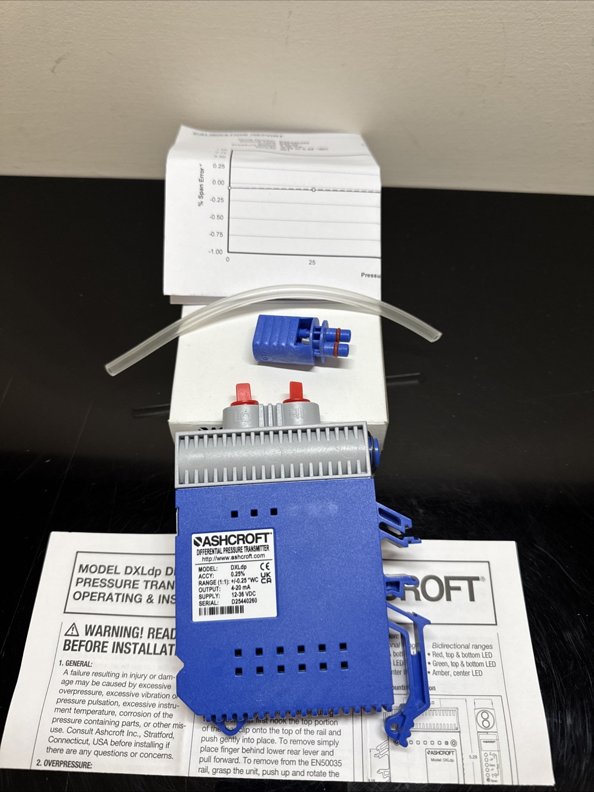 NIB ASHCROFT DXLdp ± 0.25″WC Differential Pressure Transmitter