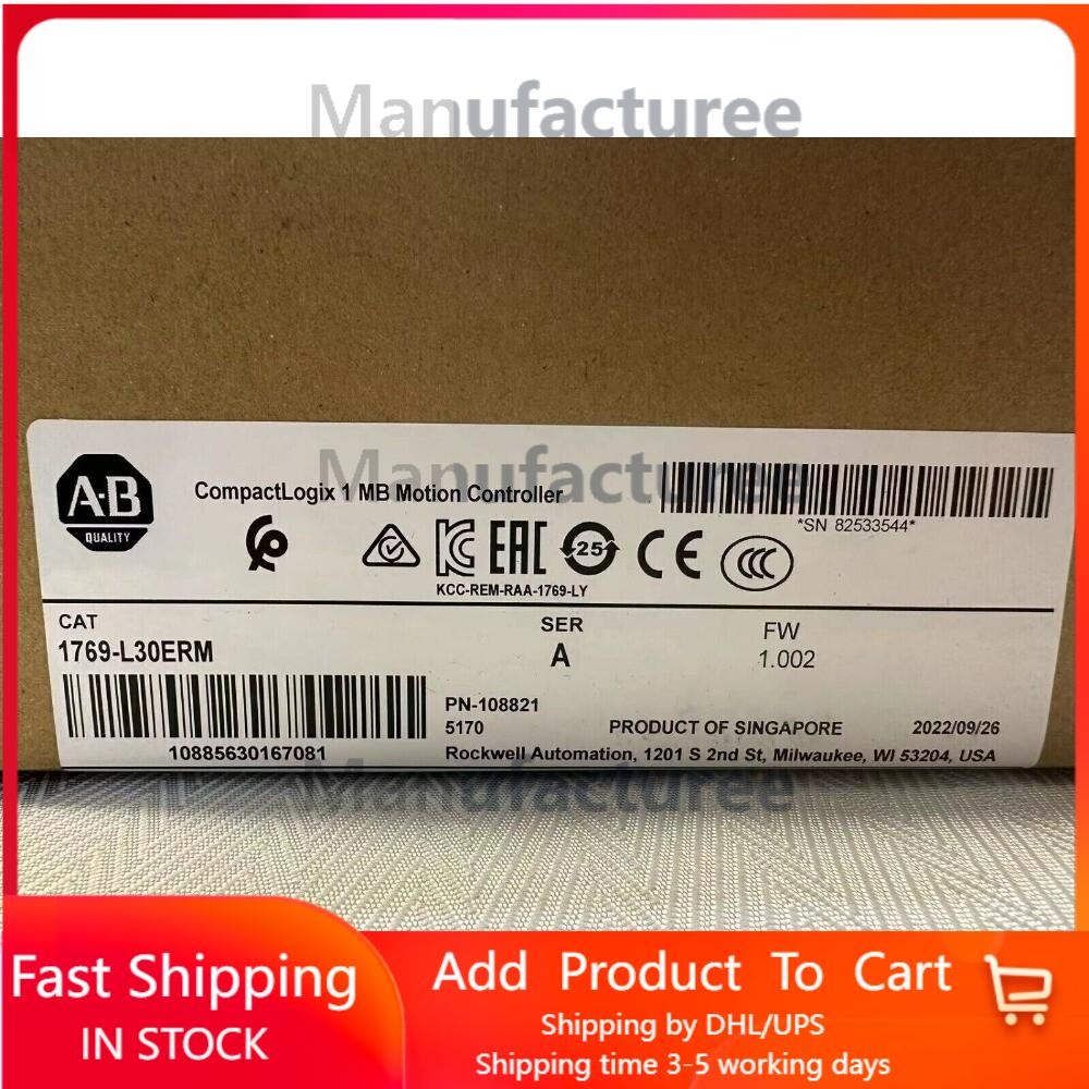 New AB 1769-L30ERM CompactLogix 1MB Motion Controller 1769L30ERM US Free Tax