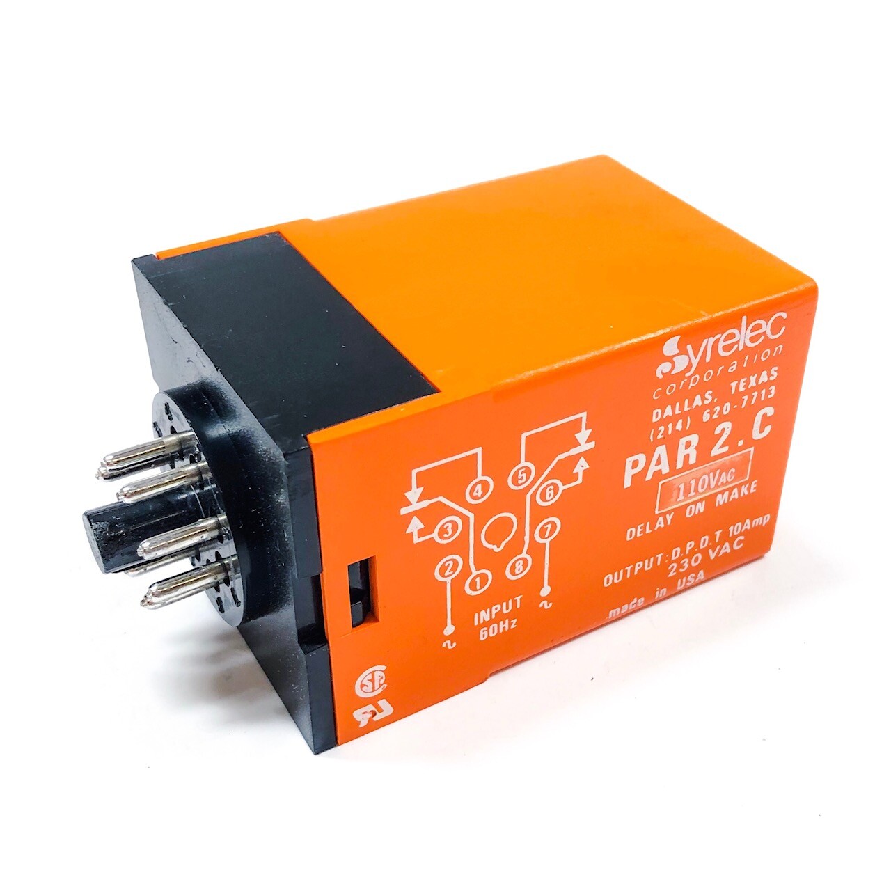 PAR2C110A Syrelec True Delay on Break Timer, 10A, 240 Vac