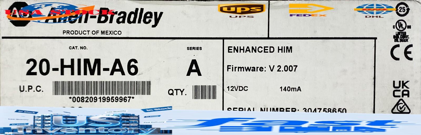 Allen Bradley 20-HIM-A6 PowerFlex HIM FW V 2.007 USA US Free Tax