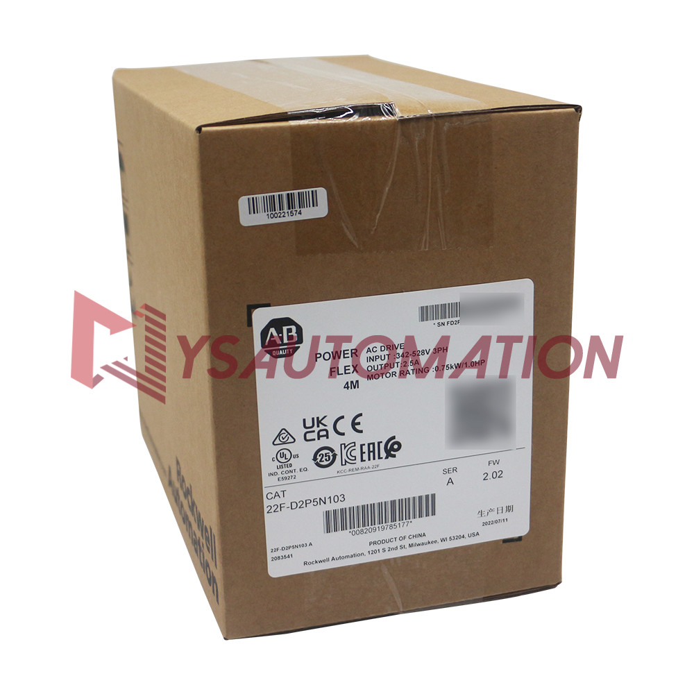 Factory Sealed A-B 22F-D2P5N103 4M 0.75 kW 1 HP AC Drive OEM Free Tax
