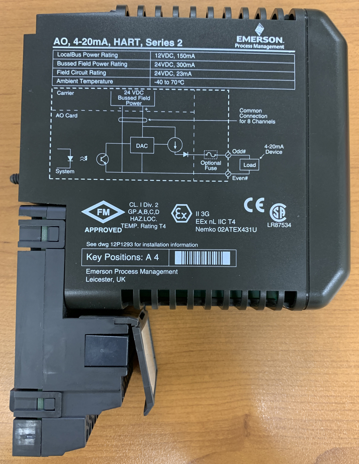 Emerson KJ3221X1-BA1 Analog Out Hart Series 2 Delta V with I/O Terminal Block