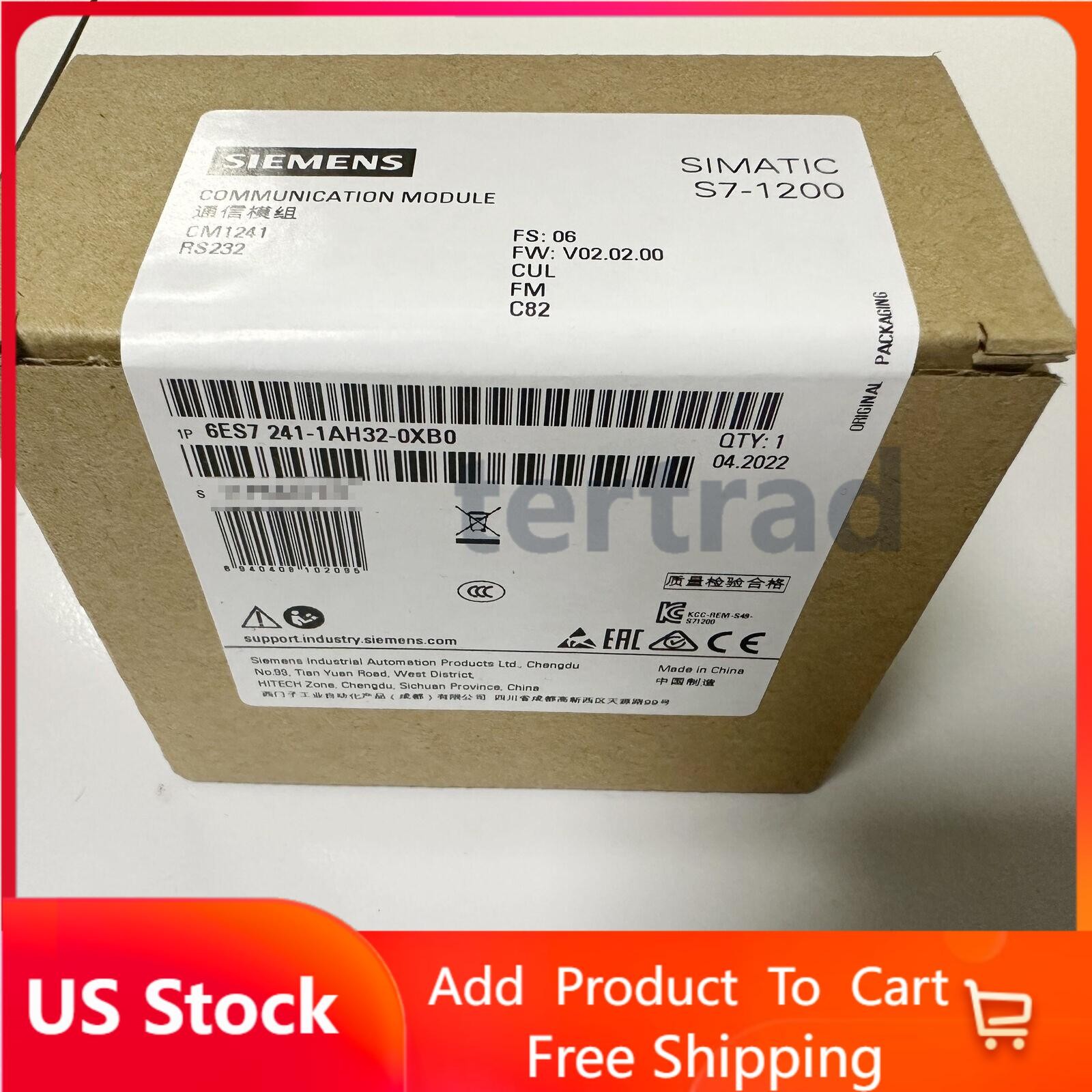 New Siemens 6ES7241-1AH32-0XB0 6ES72411AH320XB0 SIMATIC S7-1200 CM 1241