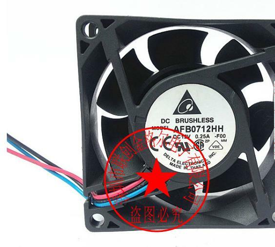 1pcs DELTA AFB0712HH 12V 0.25A 7025 7cm 3-wire double ball cooling fan