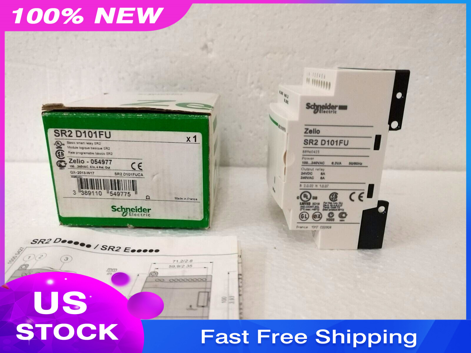 SR2D101FU Compact Smart Relay, Zelio Logic, 10 I/O, 100…240 V AC US Free TAX