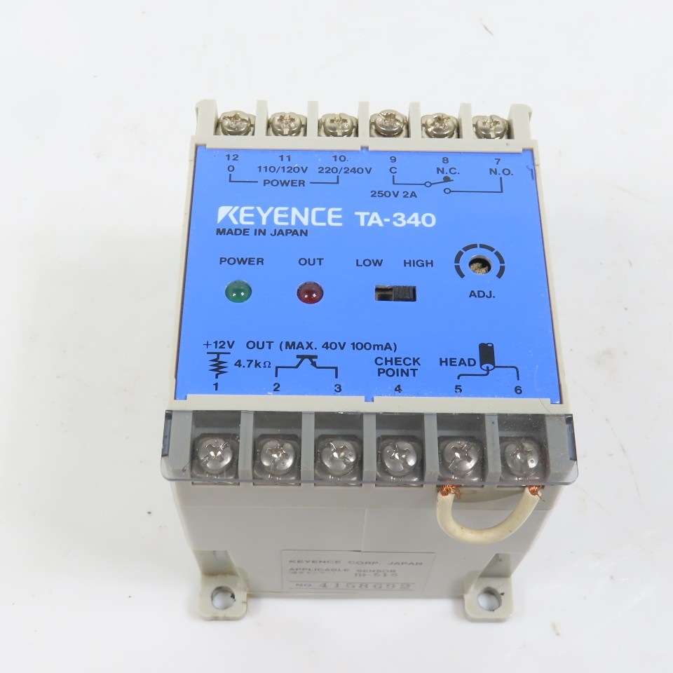 Keyence TA-340 40V 100mA Amplifier Unit 110/120 220/240V Input
