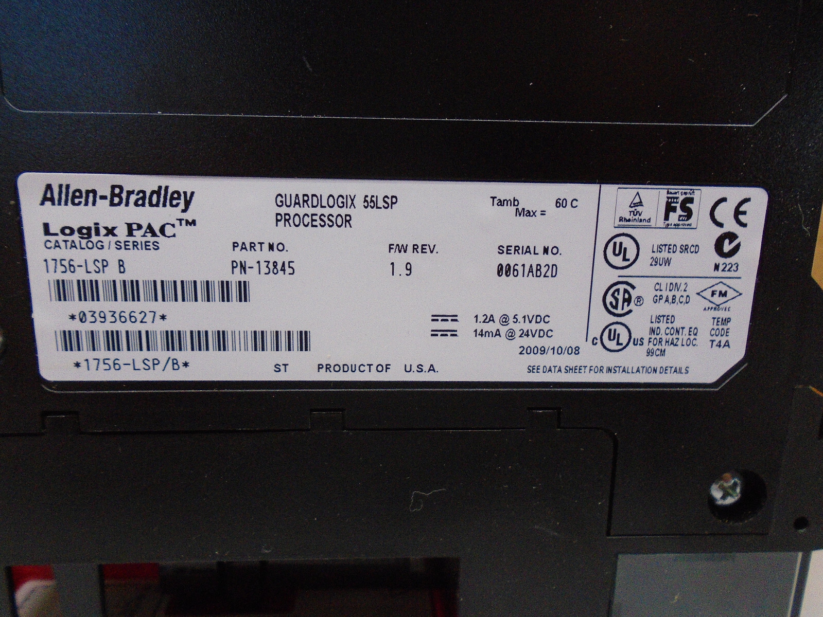 1756-LSP /B Allen Bradley Controllogix Guardlogix 56LSP PLC 1756LSP X0