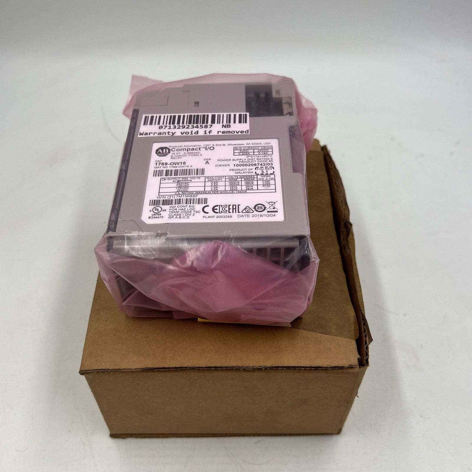 Allen Bradley 1769-OW16 Compact I/O 16 Point Relay Output Module 1769OW16