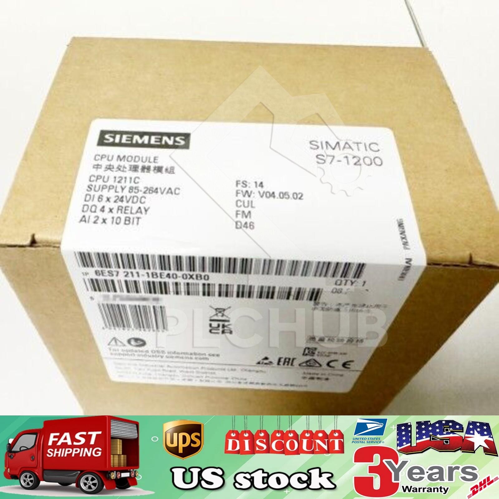New Siemens 6ES7211-1BE40-0XB0 6ES72111BE400XB0 SIMATIC S7-1200 CPU 1211C