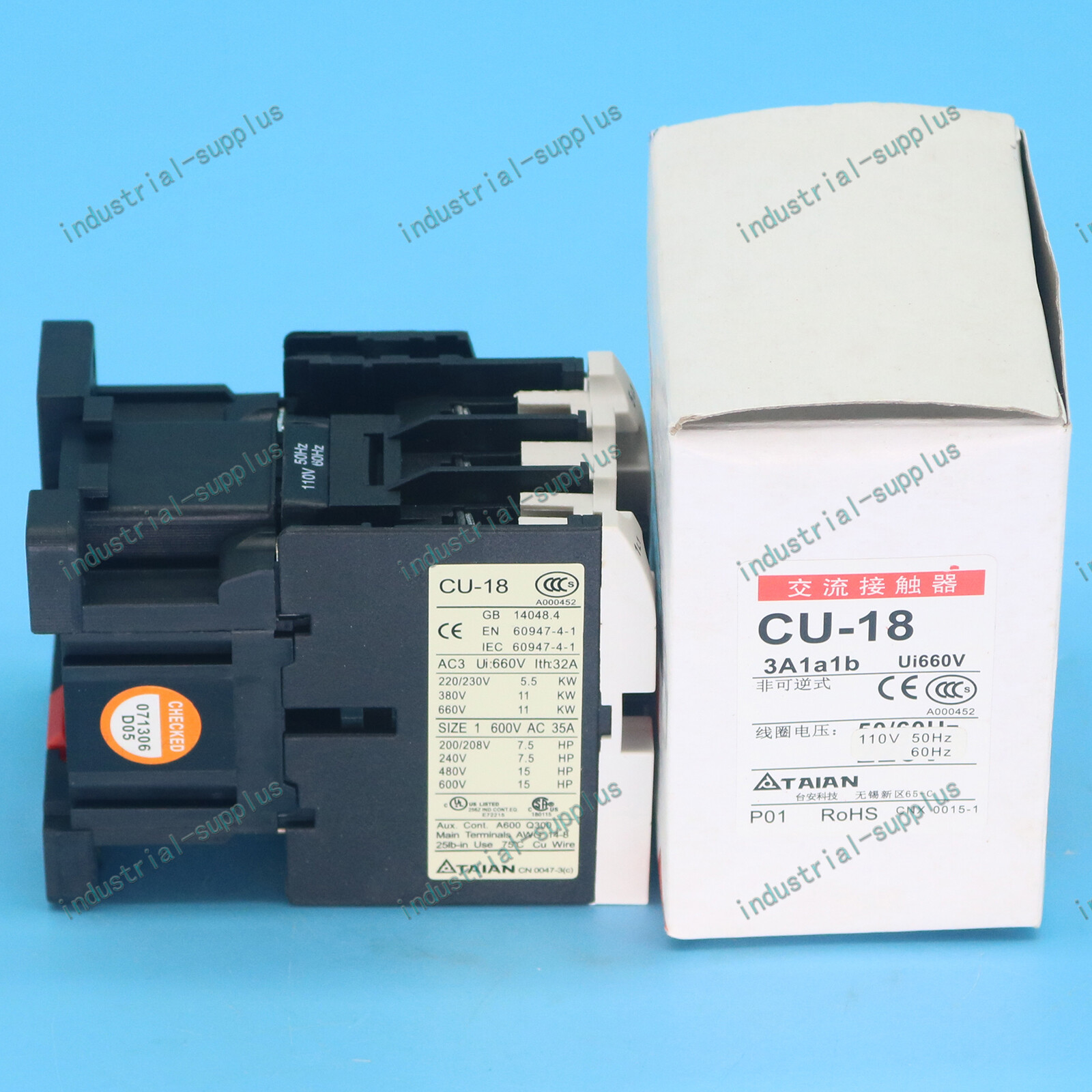 1PCS NEW For TECO CU-18 110V AC contactor Fast delivery in box