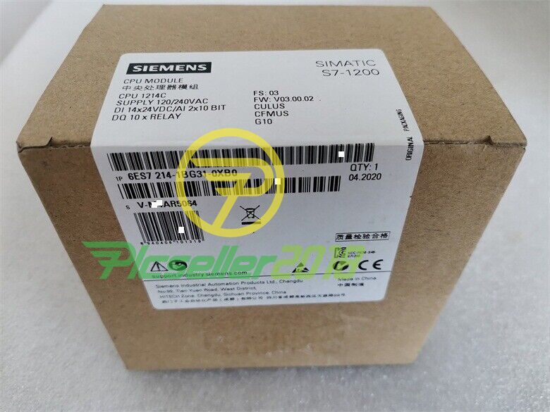 6ES7 214-1BG31-0XB0 NEW SIEMENS 6ES7214-1BG31-0XB0 S7-1200 Compact CPU 1214C